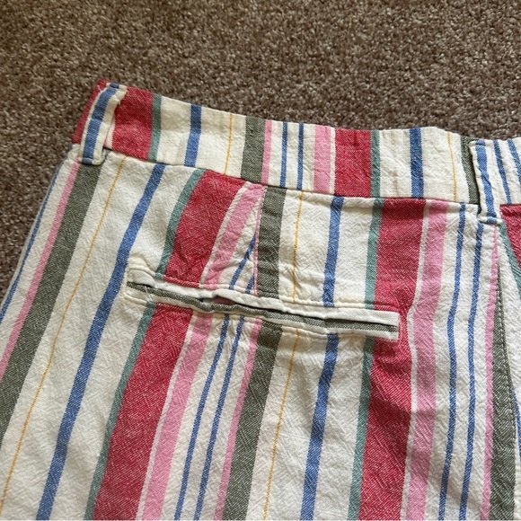 Old Navy Mid Rise Everyday Linen Blend Multicolor Stripes Women's Size 14 Summer - Picture 10 of 16